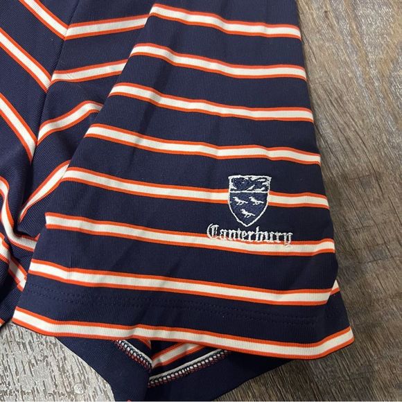 RLX Ralph Lauren Polo Shirt Mens Large Blue Orange Striped Golf Performance - Picture 5 of 9